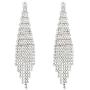 SELOVO Fashion Bohemia Women Long Tassel Link Fringe Dangly Earrings Clear Crystal