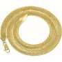 The Bling Factory 4mm-10mm 14k Yellow Gold Plated Flat Herringbone Chain Necklace or Bracelet