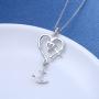 S925 Sterling Silver Faith Hope Love Heart Cross Anchor Vintage Pendant Necklace Ring Jewelry Set