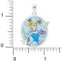 Disney Cinderella Silver Plated Sapphire Crystal Pendant, 18''