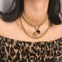 Simple Hollow Love Hearts Layered Link Necklaces Hiphop Punk Style Cuban Chunky Chain Locket Collar Chic Lolita Choker Collette for Women Girls Wedding Dress Jewelry