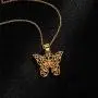 kelistom 14K Gold/18K Gold Plated Hollow Butterfly Pendant Necklace for Women Men Girls Boys, 2” Extension kelistom 14K Gold/18K Gold Plated Hollow Butterfly Pendant Necklace for Women Men Girls Boys, 2” Extension