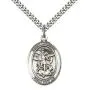 Sterling Silver St. Michael the Archangel Pendant with 24'' Stainless Silver Heavy Curb Chain. Patron Saint of Police Officers/EMTs Sterling Silver St. Michael the Archangel Pendant with 24'' Stainless Silver Heavy Curb Chain. Patron Saint of Police Officers/EMTs