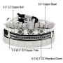 Imperial Crown King 18K Gold CZ Beads Bracelet Luxury Charm Fashion Bangle for Men Women