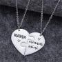 Nanafast 2 PCS Mother Daughter Necklaces Adjustable Stainless Steel Matching Heart Necklace Set Valentines for Couples Mom and Daughter