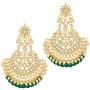 Aheli Indian Wedding Kundan Pearl Maang Tikka with Earring Set Bollywood Party Traditional Jewelry for Women Girls