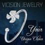 VICISION Women Statement Bracelet Cuff Bangle Silver Plated Cubic Zirconia Fashion Jewelry Accessories 1 Piece- VB4 Silver