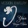 VICISION Women Statement Bracelet Cuff Bangle Silver Plated Cubic Zirconia Fashion Jewelry Accessories 1 Piece- VB4 Silver