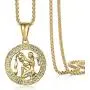Hermah Gold Plated Zodiac Sign Pendant Necklace for Women Men Leo AriesConstellation Horoscope Pendant Stainless Steel Box Link Chain 22inch