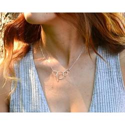 EFYTAL Generations Necklace for Great Grandma, Sterling Silver Four Circle gift 4 Great Grandmother Jewelry