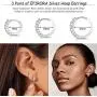 3 Pairs Silver Hoops Earrings for Women Girls, Hypoallergenic Cubic Zirconia Small Cartilage Huggie Earring Set(8/10/12mm) 3 Pairs Silver Hoops Earrings for Women Girls, Hypoallergenic Cubic Zirconia Small Cartilage Huggie Earring Set(8/10/12mm)