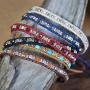 The Woos Seed Beaded Strand Bracelet Woven Braided Cotton Weave Wax Rope Chain Bohemian Charm Wrap Bracelets Retro Rice Adjustable Rope Ethnic Bangles Handmade Friendship Jewelry for Women Girl