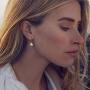 Mevecco Gold Dainty Dangle Hoop Earrings for Women 14K Gold Plated Delicate cute Geometric Triangle Cone Dangle Earrings