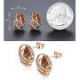 EMESLY 18K Rose Gold Plated Necklace/Earrings; Embellished with Premium Crystals, Nickel & Lead Free, Hypoallergenic Long Lasting Finish; Perfect Jewelry Gift for Women & Girls