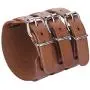 EVER FAITH Cool Hand Accessory 3 Layer Wide Belt Synthetic Leather Men Wristband Bracelet Unisex Couple