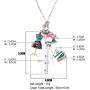 NEWEI Cute Enamel Alloy Tailor Tools Sewing Machine Scissors Pendant Necklace Collar Chain Fashion Jewelry for Women Girls Gift