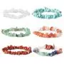 Natural Gemstone Chakra Crystal Healing Chip Gemstone Stretch Bracelets Tumble Polished Align Chakras/Conquer Fear/Increase Communication Reiki