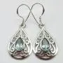 SilverStarJewel Solid Sterling Silver Blue Topaz Celtic Dangling Earrings 1.5'' SilverStarJewel Solid Sterling Silver Blue Topaz Celtic Dangling Earrings 1.5''