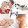 FUNRUN JEWELRY 2Pairs Couple Magnetic Bracelets Set Relationship Mutual Couple Bracelet Adjustable Handmade Vows of Eternal Braided Rope Couple Gift Jewelry Set for Women Men