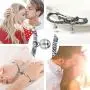 FUNRUN JEWELRY 2Pairs Couple Magnetic Bracelets Set Relationship Mutual Couple Bracelet Adjustable Handmade Vows of Eternal Braided Rope Couple Gift Jewelry Set for Women Men