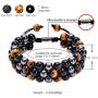PINZHIGAO 8mm Lava Rock Bracelet Adjustable Bracelet Bead Chakra Bracelet 7 Chakras Healing Bracelet .Yoga Stone Beads Bracelets Meditation Relax Anxiety Bangle for Womens Mens