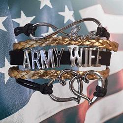 Army Wife Jewelry, Army Wife Bracelet, Proud Army Wife Charm Bracelet -Gift for Wife