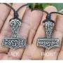 Nordic Viking Jewelry Thor Asatru Swedish Mjǫllnir Thors Hammer Öland Sweden Mjölnir Pewter Mens Pendant Wealth Lucky Charm Protection Amulet Warrior Talisman Necklace Choker w Black Adjustable Cord
