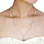 FXmimior Bridal Jewelry Backdrop Necklace Rhinestone Jewelry for Wedding