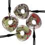 Yatming Love Heart Pendant Necklace with Adjustable Rope, Healing Crystal Stone Reiki Jewelry for Women