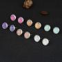 Druzy Quartz Stud Earrings Set 12mm Round Silver Sparkly Crystal Rhinestone Ear Studs Pierced Jewelry for Women Girls 6 Pairs/Set