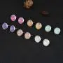 Druzy Quartz Stud Earrings Set 12mm Round Silver Sparkly Crystal Rhinestone Ear Studs Pierced Jewelry for Women Girls 6 Pairs/Set