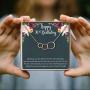 Dear Ava 30th Birthday Gift Necklace - Necklace has 3 Asymmetrical Interlocking Circles and Comes in Rose Gold Plated Brass