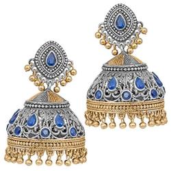 Aheli Tribal Muse Collection Antique Oxidized Indian Jhumki Earrings for Women Wedding Traditional Ethnic Fashion Jewelry
