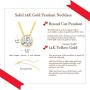 FANCIME 14K Solid Real Yellow Gold Round/Emerald Cut CZ Cubic Zirconia Diamond Pendant Necklace Fine Jewelry Gift for Women Girls 16+2 inch Extender