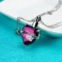 Cat Eye Jewels Memorial Cremation Urn Keepsake Ash Holder Heart Birthstone Pendant Necklace for Ashes for Men Women with Funnel Kit Cat Eye Jewels Memorial Cremation Urn Keepsake Ash Holder Heart Birthstone Pendant Necklace for Ashes for Men Women with Funnel Kit