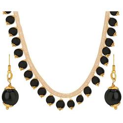 Efulgenz Bridal 14K Gold Plated Crystal Faux Pearl Beaded Collar Choker Necklace Earrings Jewelry Set for Bride Bridesmaids