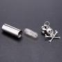 Bluesnow Cylinder Bottle Pirate skull Urn Keepsake Pendant Necklace Memorial Ash Keychain Cremation Jewelry
