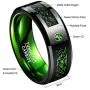 TUNGSTORY 8mm Black Celtic Dragon Tungsten Carbide Wedding Ring with Green Carbon Fiber and CZ Inlay Polished Finish Beveled Edge Size 6-15 TUNGSTORY 8mm Black Celtic Dragon Tungsten Carbide Wedding Ring with Green Carbon Fiber and CZ Inlay Polished Finish Beveled Edge Size 6-15