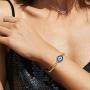 CIUNOFOR Evil Eye Charm Bracelet Gold Rose Gold Plated Stainless Steel Bead Link Italian Style for Women Girls …