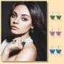 6-10 Pairs Butterfly Earrings for Women, MTSCE Colorful Acrylic Butterfly Stud Earrings Set for Women Girls Teens Fashion Jewelry Gift