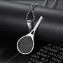 AILUOR Stainless Steel Tennis Racket Shape Pendant Necklace Smashing Racquet and Ball Simple Sport Charm Tennis Pendant Perfect for Him or Her AILUOR Stainless Steel Tennis Racket Shape Pendant Necklace Smashing Racquet and Ball Simple Sport Charm Tennis Pendant Perfect for Him or Her
