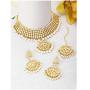 Aheli Indian Traditional Maang Tikka with Kundan Necklace Earrings Set Ethnic Wedding Party Designer Jewelry for Women