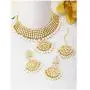 Aheli Indian Traditional Maang Tikka with Kundan Necklace Earrings Set Ethnic Wedding Party Designer Jewelry for Women