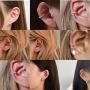 7pcs Ear Cuffs Silver Helix Cartilage Conch Clip on Wrap Earrings Non-Piercing Huggie Cuff Earrings for women