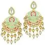 Aheli Mint Enamel Dangle Drop Earrings Studded with Faux Kundan and Pearls Indian Ethnic Bollywood Fashion Jewelry for Women Aheli Mint Enamel Dangle Drop Earrings Studded with Faux Kundan and Pearls Indian Ethnic Bollywood Fashion Jewelry for Women