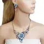 EVER FAITH Womens Austrian Crystal Enamel Orchid Flower Necklace Earings Set EVER FAITH Womens Austrian Crystal Enamel Orchid Flower Necklace Earings Set