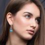 Heart Swarovski Crystal Drop Long Dangling Earrings for Women 925 Sterling Silver Post Hypoallergenic Jewelry