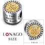 LONAGO I Love You to The Moon and Back Charm Fit Pandora Bracelet Necklace Authentic 925 Sterling Silver Engraved Two-Tone Bead Jewelry Gift
