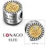 LONAGO I Love You to The Moon and Back Charm Fit Pandora Bracelet Necklace Authentic 925 Sterling Silver Engraved Two-Tone Bead Jewelry Gift