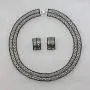 Faship Elegant Brilliant Clear Crystal Panther Link Choker Necklace Earrings Set Faship Elegant Brilliant Clear Crystal Panther Link Choker Necklace Earrings Set